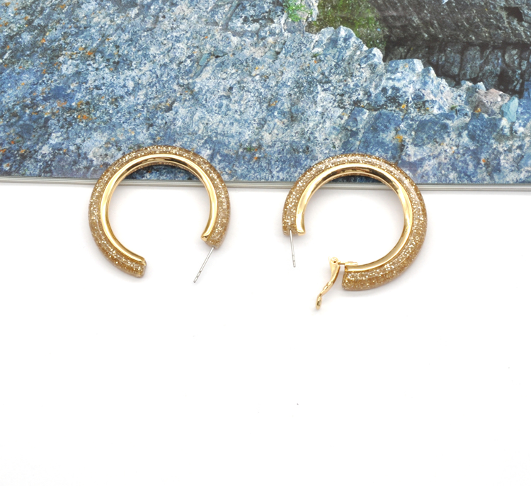 Custom bling gold plated ear ring jewelry for women acrylic resin small gold hoop earrings