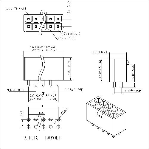 MX4.20mm 180°Wafer Connector Series AW4202V-2xNP-XXXX MX4.20mm 180°Wafer Connector Series AW4202V-2xNP-XXXX