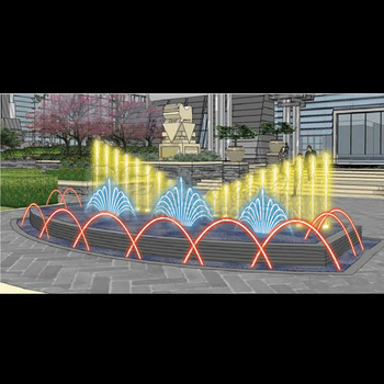 Dancing music water fountains with led lights