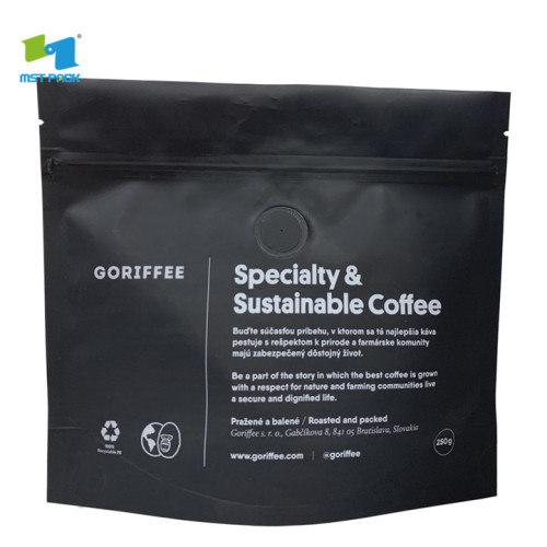 Perfekt service varmeforsegling svart aluminium kaffepose 250g