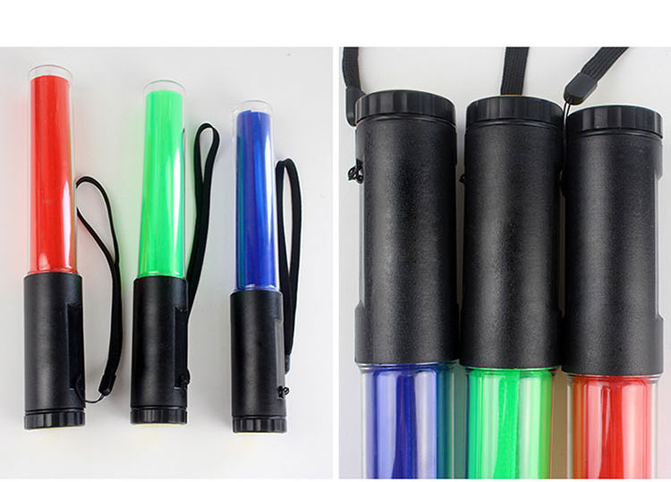 Torch Light Led Traffic Baton With 3AA Battery, Plastic Rubber Security LED Traffic Baton/