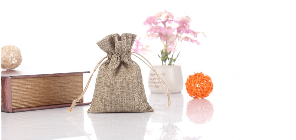 cotton jute drawstring bag