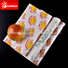 Hamburger sandwich custom printed grease proof paper
