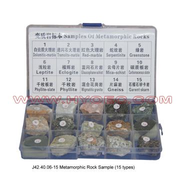 Exploring 15 Types of Metamorphic Rocks: J42.40.06-15 Sample Guide