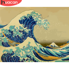 HUACAN Paint By Number Sea Drawing On Canvas HandPainted Painting Art Gift DIY Pictures By Number Seaside Kits Home Decor