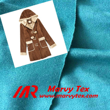 hooded suede coat microfiber printed suede fabric