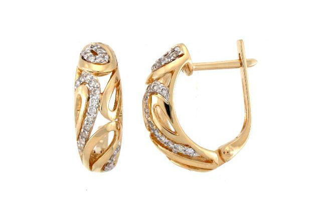 Ny design klipp på lås europeiska mönster kvinnor örhängen 18k guld smyckenlight vikt guld örhänge