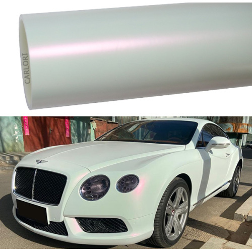 Pearl White Matte Red Car Wrap Vinyl.