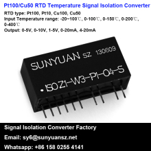 Pt100 RTD Signal to Analog Signal Isolation Converter