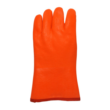 Fluorescent orange pvc gloves