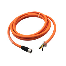 M12 T-CODED 4-PIN FEMALE SHIELD POWER PLUG Cable