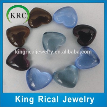 Heart Shaped Glass Stones / Colored Glass Stones,Crystal Bottom Flat Shape Stone