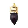 Natural Lamp Bulb Gemstone Amethyst Pendant Plated Gold