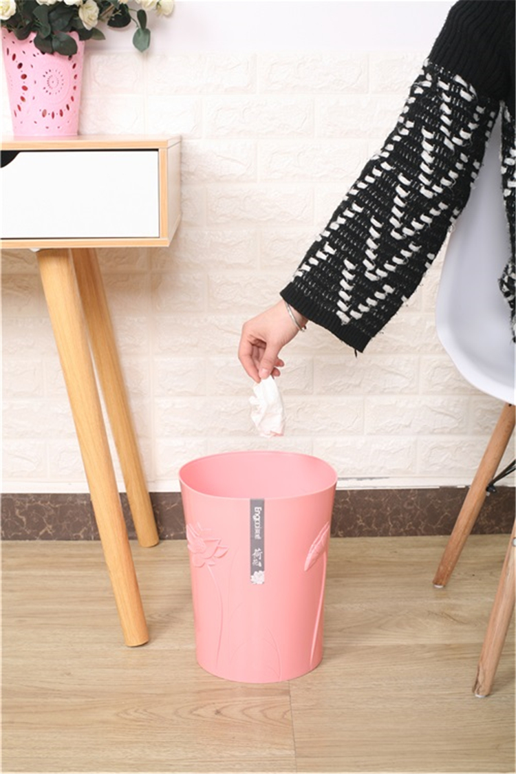 Household Paper Basket Plastic Hollow Waste Paper Basket/ Trash Can