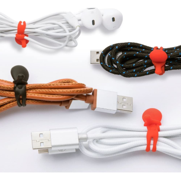 Aangepaste herbruikbare siliconen kabel management stropdas