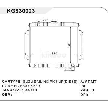 auto parts of radiator car:ISUZU SAILING PICKUP(DIESE)