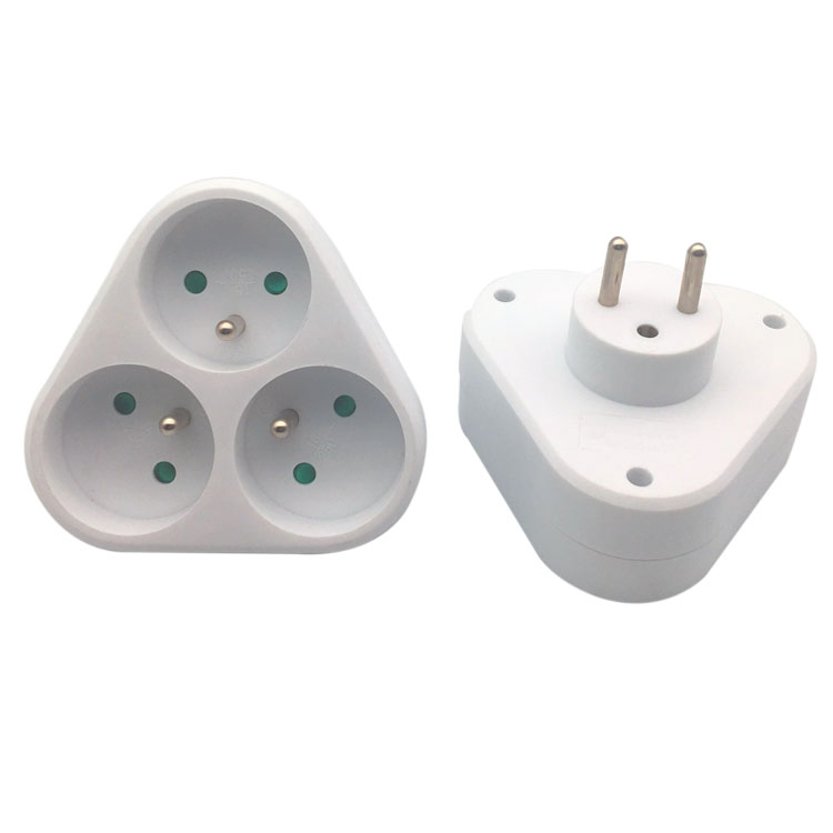 French type triangular adapter without switch