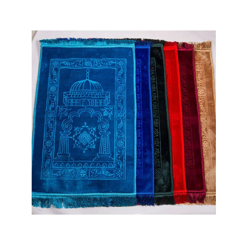 Raschel New Design Non-Woven Non Slip Backing Muslim Padded Hot Sale Prayer Rugs