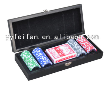 2015 hot selling 100pcs wooden poker chip case