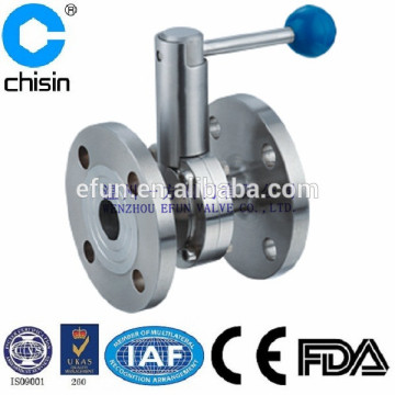 Sanitary two side flange butterfly valve