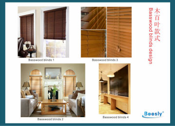 Manual natural wooden venetian blinds