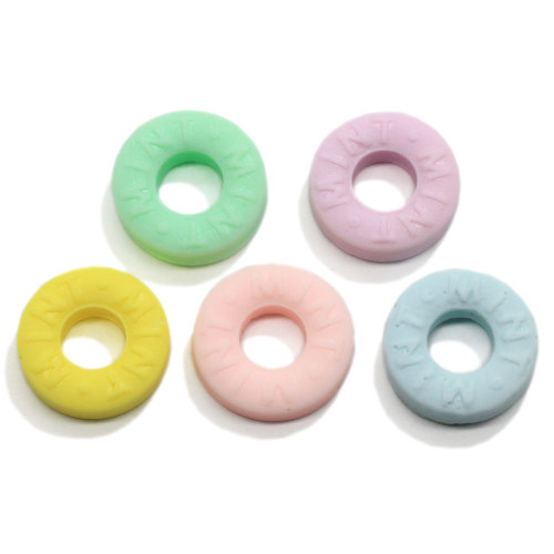 Leuke Resin Fruit Loop Flat Back Candy Loop Cabochon Kawaii Resin 3D Donut Cabochons Craft DIY