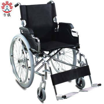 Chromed steel frame adults lightweight manual wheelchair