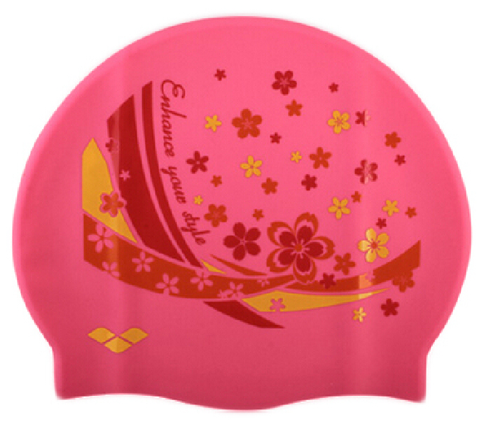 Stylish Newest Custom Design Silicone Swim Caps Eco Friendly Logo Printed Silicone Swim Caps