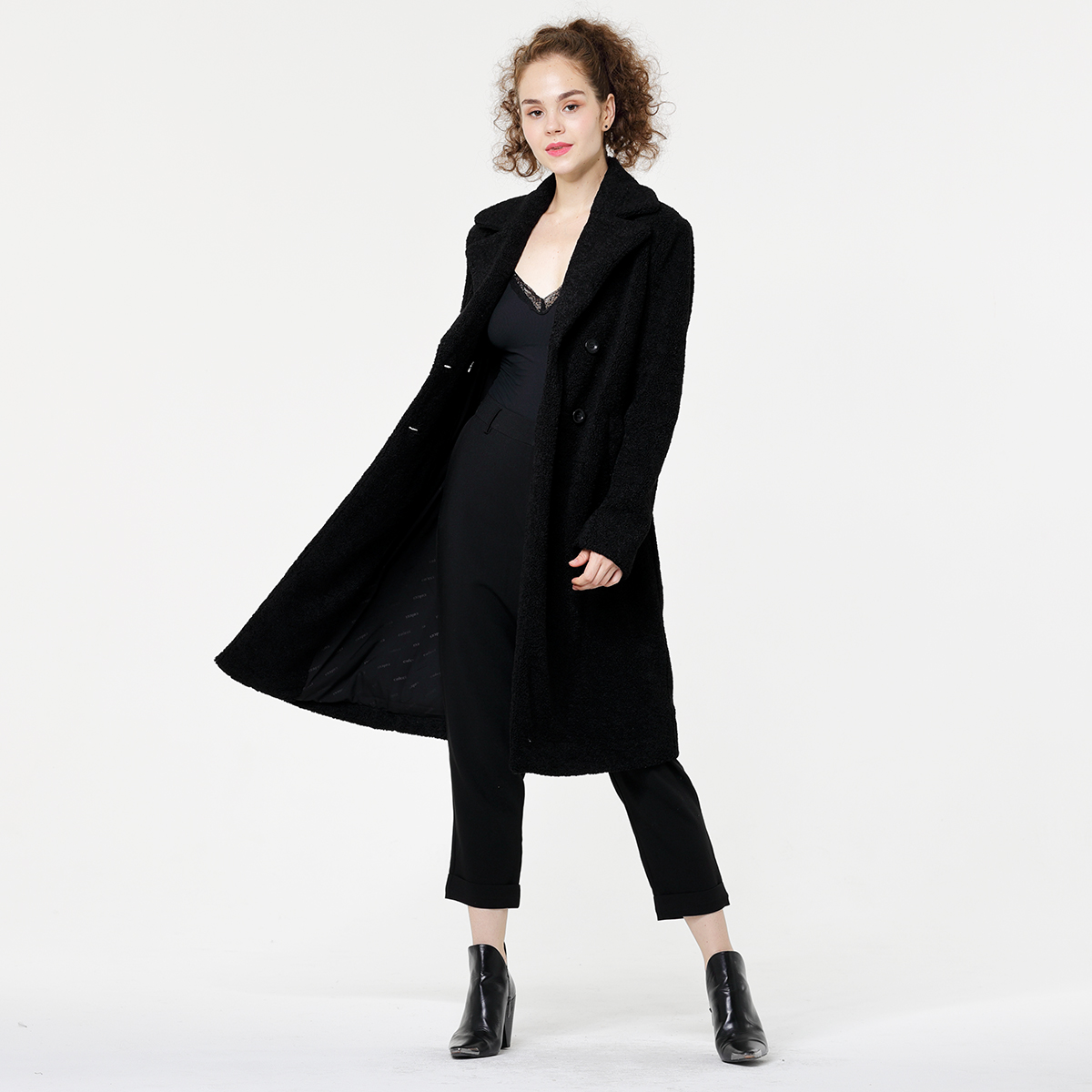 Double-breasted Women Woolen Warm Coat Double-breasted Women Woolen Warm Coat