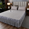 Verão látex tapete de seda máquina lavável lace bedcover