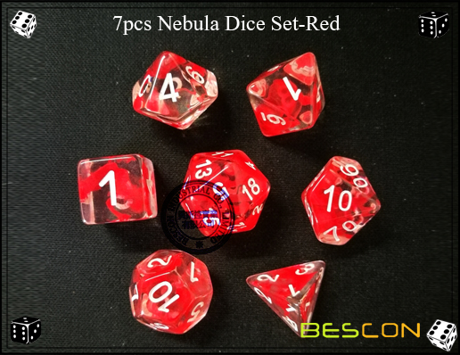 7pcs Nebula Würfel Set-Rot-6 7pcs Nebula Dice Set-Red-6