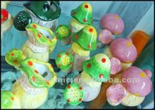 small ceramic mushrooms mini watering can