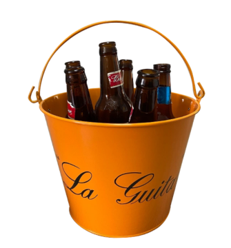 Double-sided printed ice bucket with personalized handle