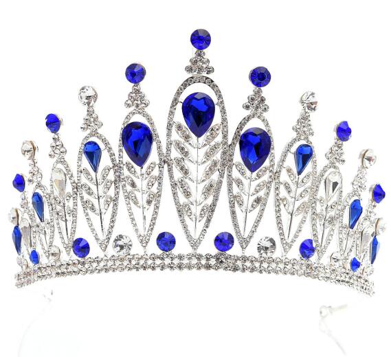 Alloy Big Stone Red Blue Green Pageant Crown