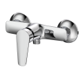 Wall mount single lever brass shower mixer