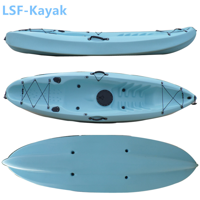 2020 China OEM wholesale no inflatable ocean single fishing kayak for sale plastic canoe