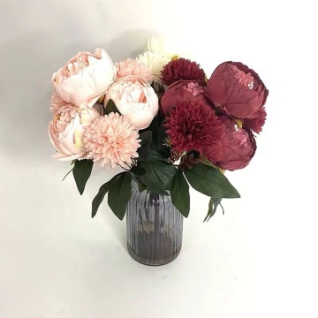 Factory-Supplied Silk Peony Bouquets for Home Decor