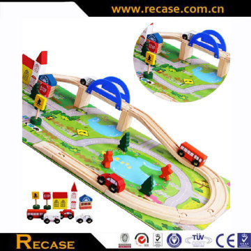 100pcs wooden railway toy train wooden railway train set toy