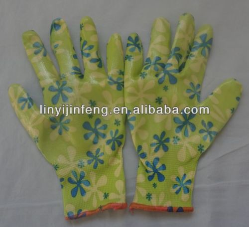 Colorful Printed Womens Garden Gloves