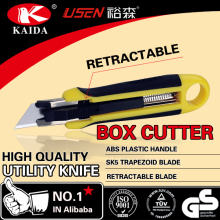 Plastic handle auto retractable Utility Knife safety knife cutter