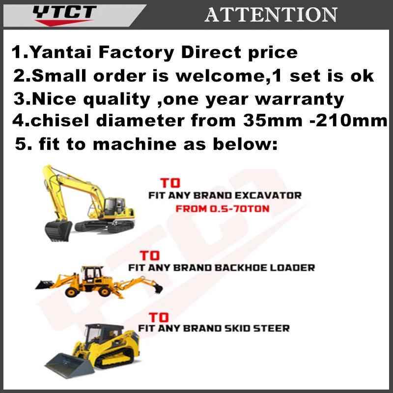 Ytct Best Hydraulic Breakers for Skid Steer Loaders