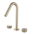 Sanitärkeramik Neu entworfene separate 2-Griff-Messing Roségold Bad Waschbecken Mixer Wasserhahn