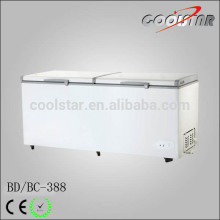 Deep top open low temperature freezer