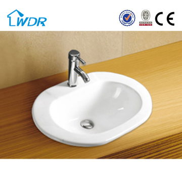 Sanitary above counter smooth porcelain wash basin