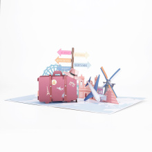 3D Custom Luggage Travel Greeting Card