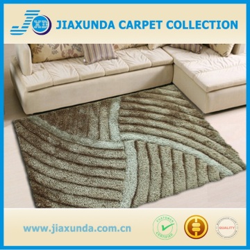 Grey color 3D plain long pile home decor flooring shaggy carpet