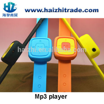 Novelty mini mp3 player cool sport mp3 silicone wrist watch