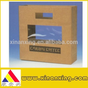 strong kraft paper bag with window, no handle paper bag