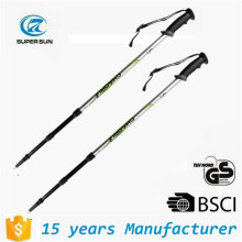 TUV/GS approved plastic grip telescopic aluminium6061 trekking pole/hiking pole/walking pole