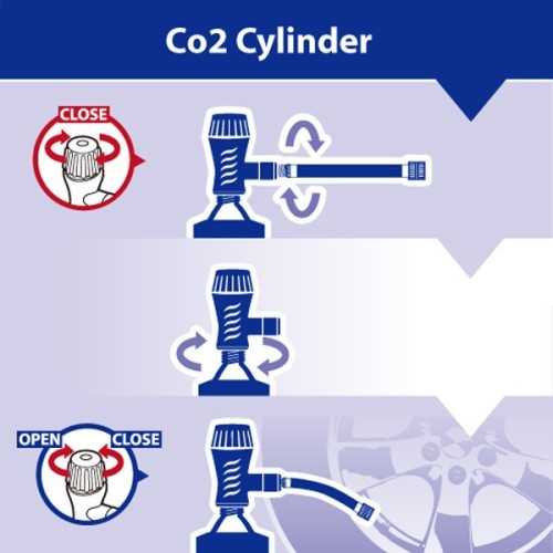 Tire repair kit mini co2 cylinder & adapter